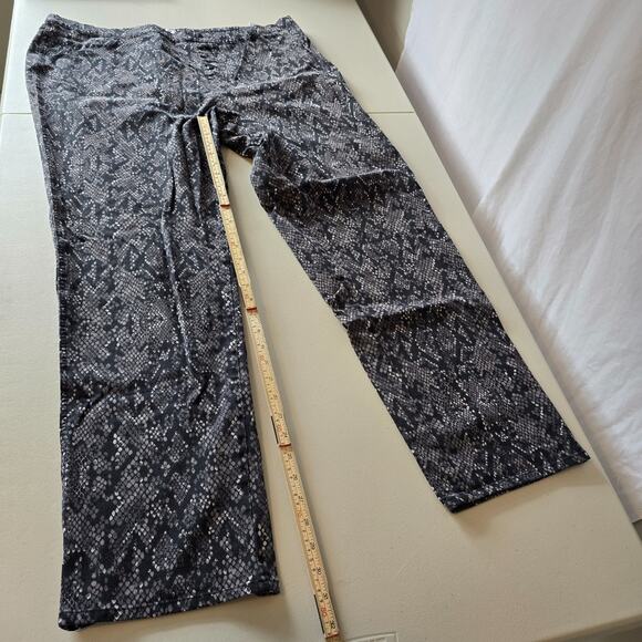 Isaac Mizrahi Live Pull On Pants Women's 24WT Black Gray Pattern Stretch - Picture 15 of 16